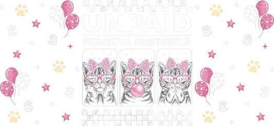 Pink Kitten Pattern Cute Cat UV DTF Cup Wrap for 16oz Glass Can
