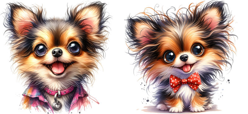 Floral Chihuahua Puppy Artwork UV DTF Cup Wrap for 16oz Glass Can