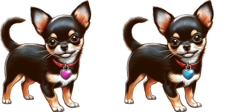 Cute Chihuahua Cartoon Dog UV DTF Cup Wrap for 16oz Glass Can