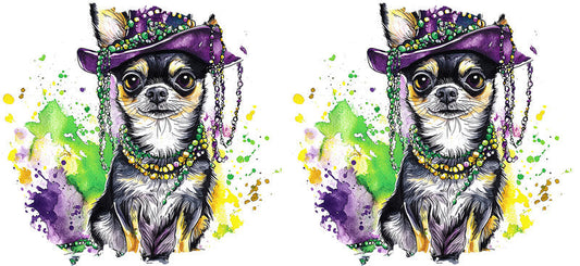 Boho Chihuahua Sunglasses Dog UV DTF Cup Wrap for 16oz Glass Can