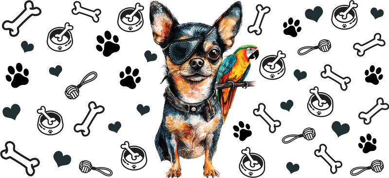 Mini Pinscher Puppy Portrait UV DTF Cup Wrap for 16oz Glass Can