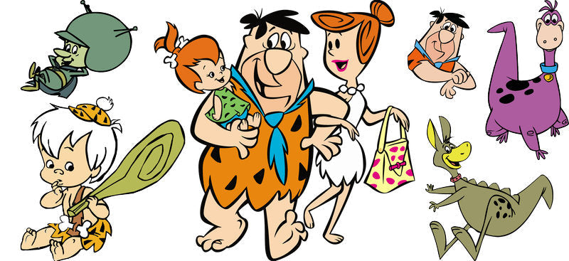 Classic Stone Age Cartoon Crew UV DTF Cup Wrap for 16oz Libbey Glass