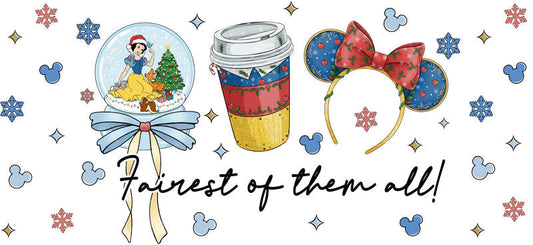 Coffee lover with decorative bows UV DTF Cup Wrap for 16oz Libbey Glass