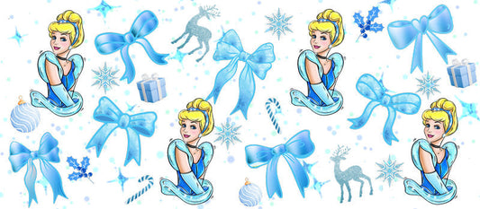 Blonde fairy princess UV DTF Cup Wrap for 16oz Libbey Glass