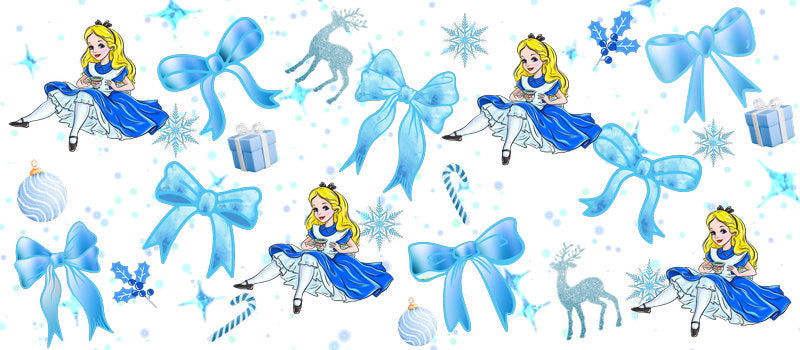Storybook princess illustration UV DTF Cup Wrap for 16oz Libbey Glass