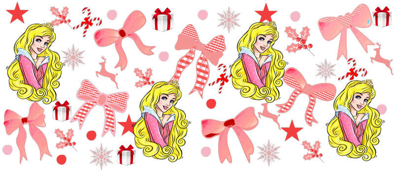 Fairy princess design UV DTF Cup Wrap for 16oz Libbey Glass