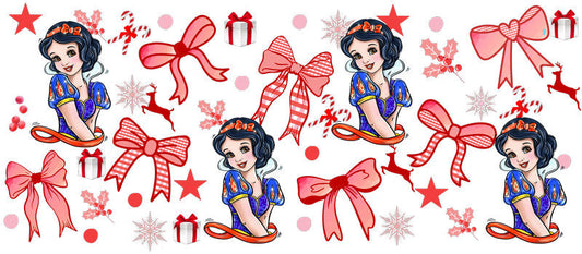 Storybook girl illustration UV DTF Cup Wrap for 16oz Libbey Glass