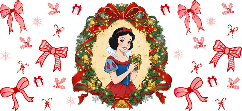 Christmas Winter Girl UV DTF Cup Wrap for 16oz Libbey Glass