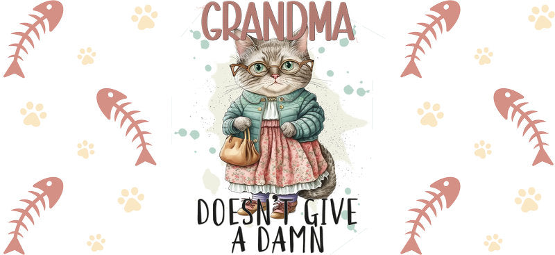 Cat Grandma Life Cup Wrap for 16oz Libbey Glass