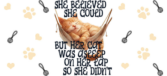 She Believed Her Cat Could Cup Wrap for 16oz Libbey Glass