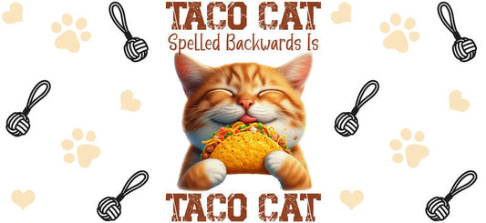 Taco Cat Funny Cup Wrap for 16oz Libbey Glass