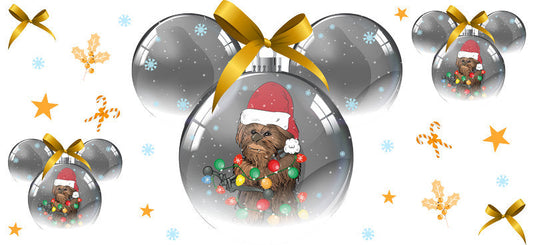 Mickey Mouse with lights and festive decoration, holiday cup wrap