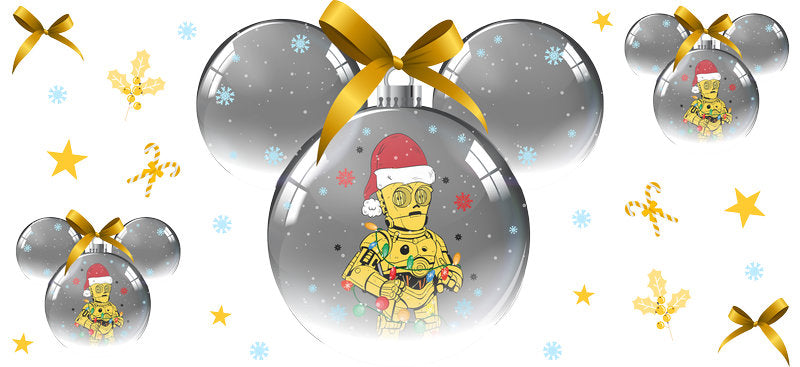 Rapunzel princess with holiday stars, Christmas festive cup wrap