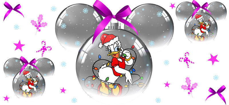 Minnie Mouse in holiday outfit, festive Christmas cup wrap