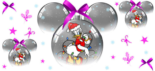 Minnie Mouse in holiday outfit, festive Christmas cup wrap