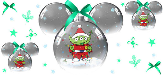 Grinch character with Christmas theme, holiday cup decal