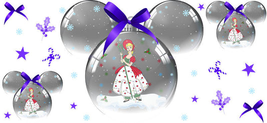 Elf helper with festive decorations, Christmas cup decal
