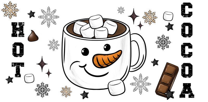 Hot Cocoa Snowman Cup Wrap for 16oz Libbey Glass