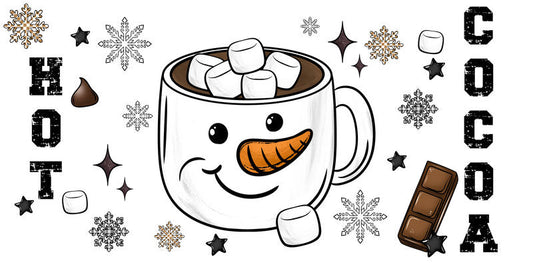 Hot Cocoa Snowman Cup Wrap for 16oz Libbey Glass