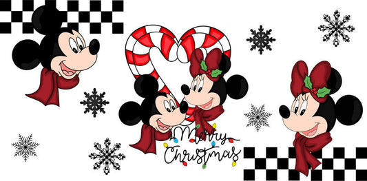 Christmas Mouse Couple Cup Wrap for 16oz Libbey Glass