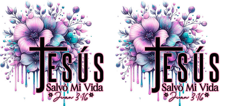 KA-9595 jesus loves you UV DTF cup wrap for libbey glass with faith based inspirational design