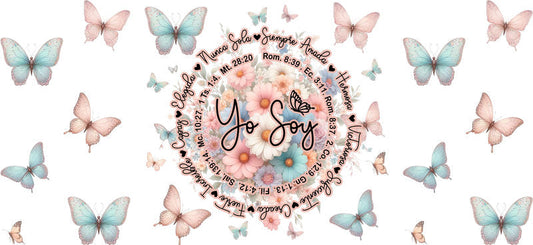 KA-9607 christian floral design UV DTF cup wrap for libbey glass with inspirational faith message