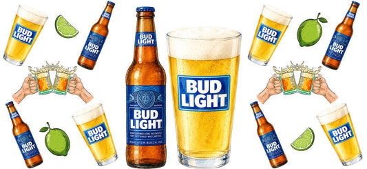 KA-9614 cold beer cheers UV DTF cup wrap for 16oz glass can bar party design