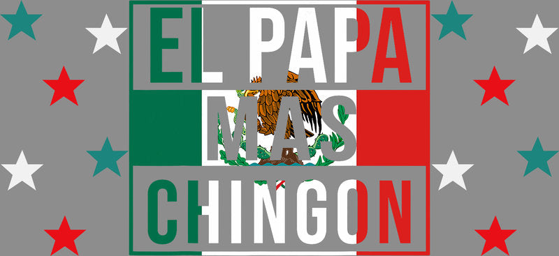 KA-9685 el papa chingon uv dtf cup wrap for 16oz glass can waterproof custom cup decal fiesta style design
