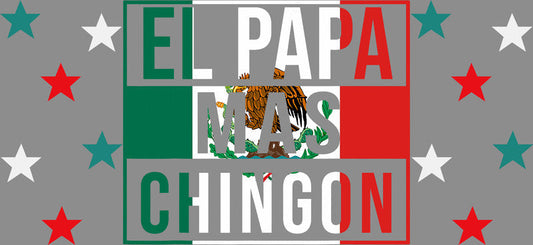 KA-9685 el papa chingon uv dtf cup wrap for 16oz glass can waterproof custom cup decal fiesta style design