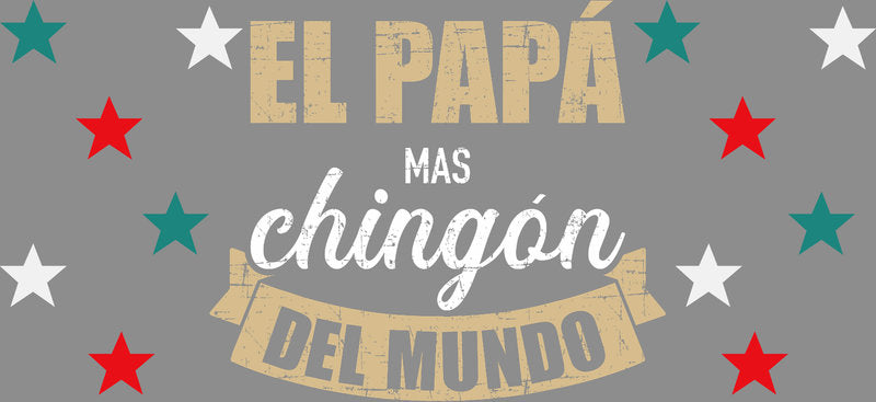 KA-9687 el papa mas chingon uv dtf cup wrap for 16oz glass can custom cup decal mexican cultural design