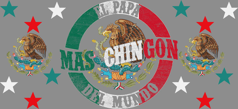 KA-9688 chingon del mundo uv dtf cup wrap for 16oz glass can retro latino cup decal party aesthetic design