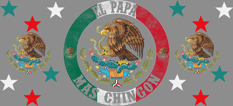 KA-9689 latino badge el papa uv dtf cup wrap for 16oz glass can cultural gift custom cup decal design