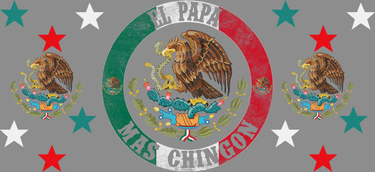 KA-9689 latino badge el papa uv dtf cup wrap for 16oz glass can cultural gift custom cup decal design