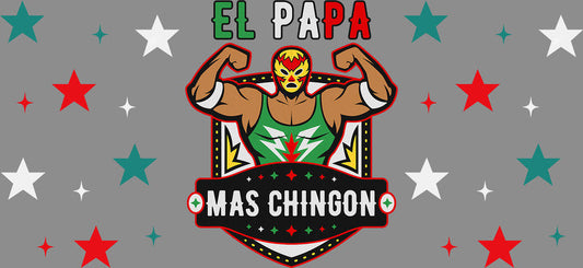 KA-9693 chingon emblem el papa uv dtf cup wrap for 16oz glass can cultural cup decal gift design