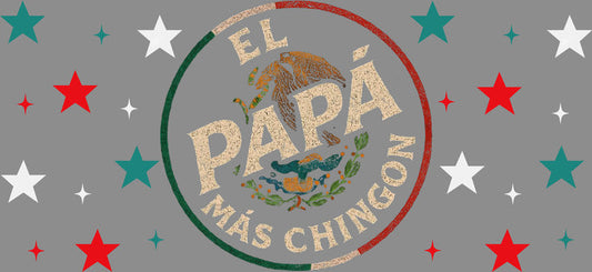 KA-9694 el papa vintage uv dtf cup wrap for 16oz glass can retro latino aesthetic cup decal design