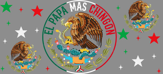 KA-9705 el papa celebration uv dtf cup wrap for 16oz glass can fiesta party cup decal design