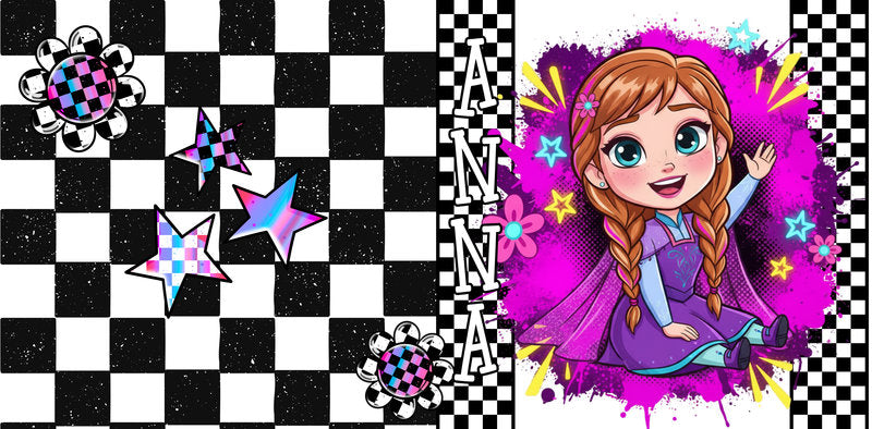 KA-9709 fairytale character uv dtf cup wrap for 16oz glass can custom cup decal colorful character design