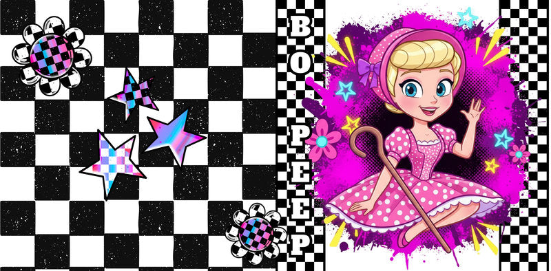 KA-9713 pink character uv dtf cup wrap for 16oz glass can custom cup decal cute cartoon design