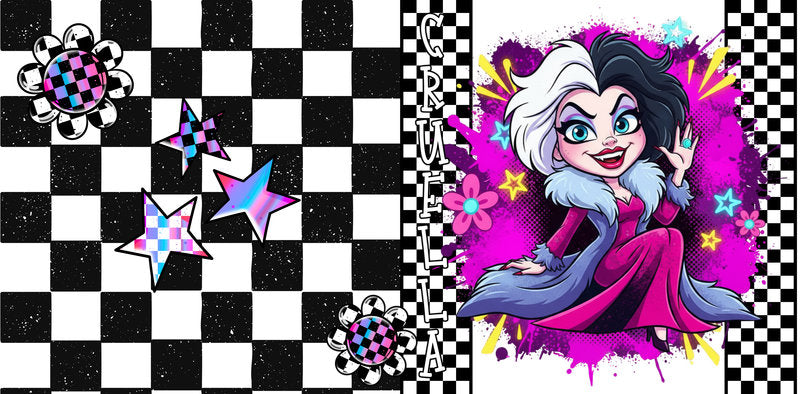 KA-9715 fantasy villain character uv dtf cup wrap for 16oz glass can custom cup decal magical design