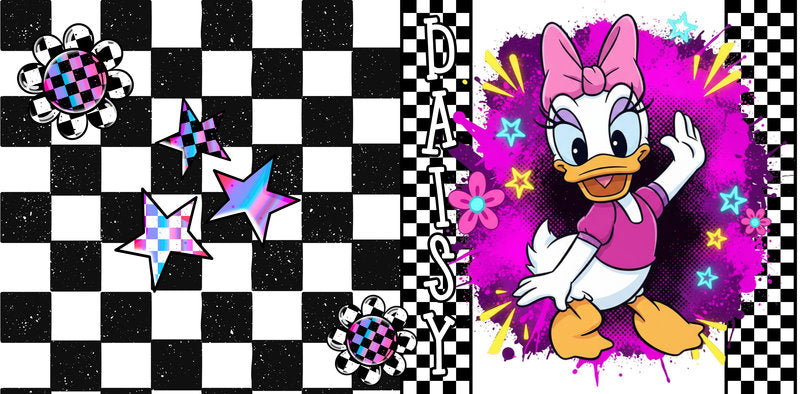 KA-9716 duck girl character uv dtf cup wrap for 16oz glass can custom cup decal colorful design