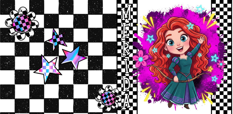 KA-9726 brave character uv dtf cup wrap for 16oz glass can custom cup decal adventure design