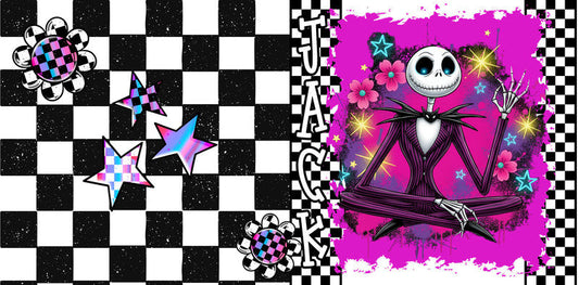 KA-9727 skeleton character uv dtf cup wrap for 16oz glass can custom cup decal halloween design