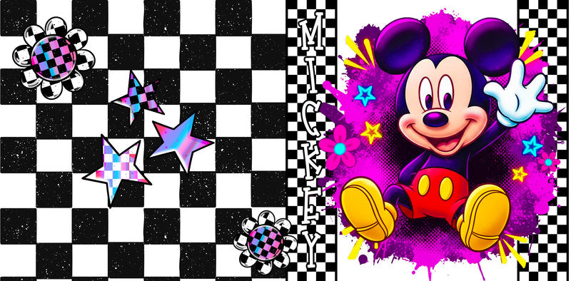 KA-9728 mouse character uv dtf cup wrap for 16oz glass can custom cup decal classic cartoon design