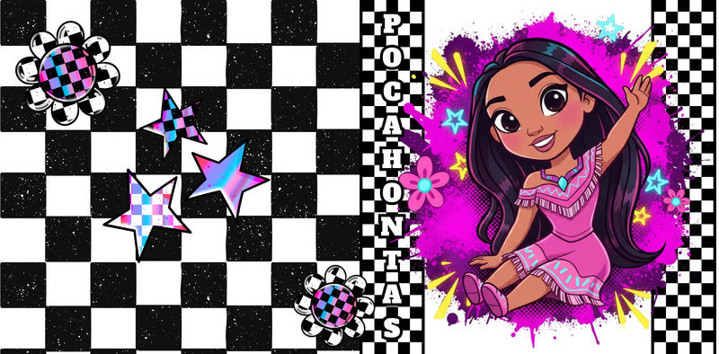 KA-9733 adventure girl character uv dtf cup wrap for 16oz glass can custom cup decal explorer design