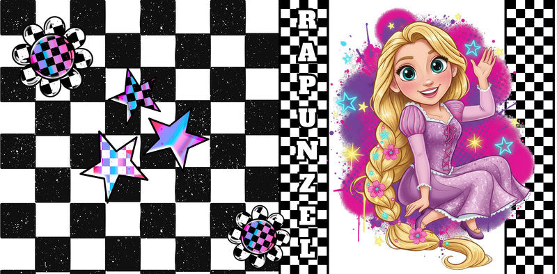 KA-9734 long hair character uv dtf cup wrap for 16oz glass can custom cup decal fairytale design