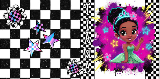 KA-9738 flower character uv dtf cup wrap for 16oz glass can custom cup decal royal inspired design