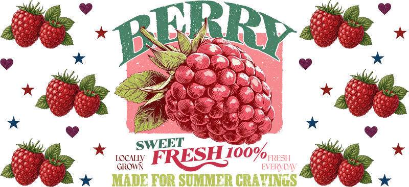 KA-9797 berry mix fruit uv dtf cup wrap for 16oz glass can summer aesthetic design