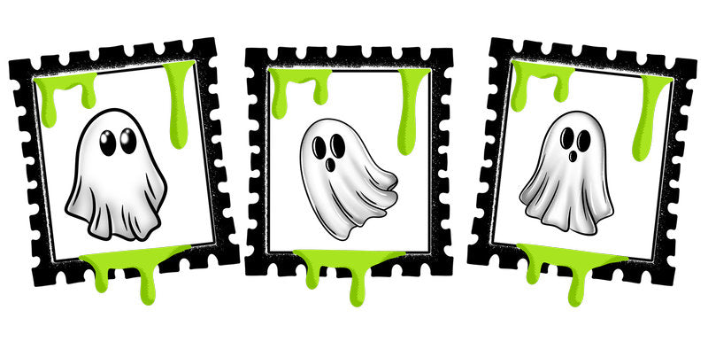 KA-9812 halloween ghost spooky mail UV DTF cup wrap for 16oz glass can drinkware design