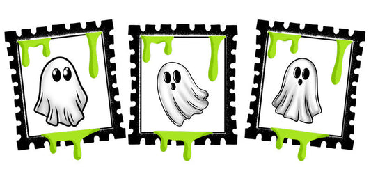 KA-9812 halloween ghost spooky mail UV DTF cup wrap for 16oz glass can drinkware design