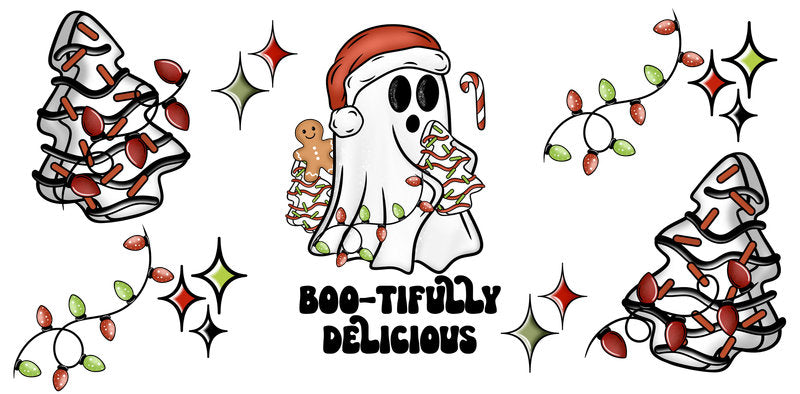 KA-9852 santa snowman christmas UV DTF cup wrap for 16oz glass can winter holiday cup design